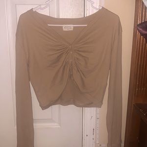 Urban Nation. Large. Crop top with sleeves(used). Light brown